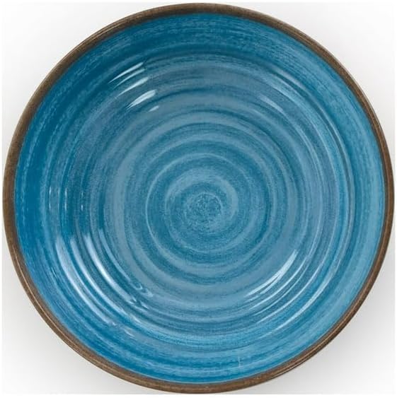 12 Piece Lightweight Melamine Dinnerware Set – Shatter-Resistant Dish Set for 4 with Plates and Bowls – Outdoor &amp Indoor Unbreakable Dinnerware (Blue)