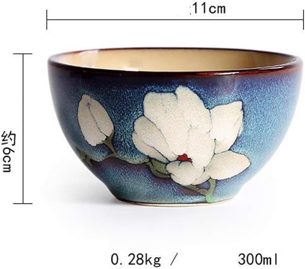 SHINING Blue Creative Hand Painting Porcelain Dinnerware Tableware Dinner Service Set Saqure Plate Deep Plate Bowl For Wedding Birthday Christmas Gift (4.5 Bowl)