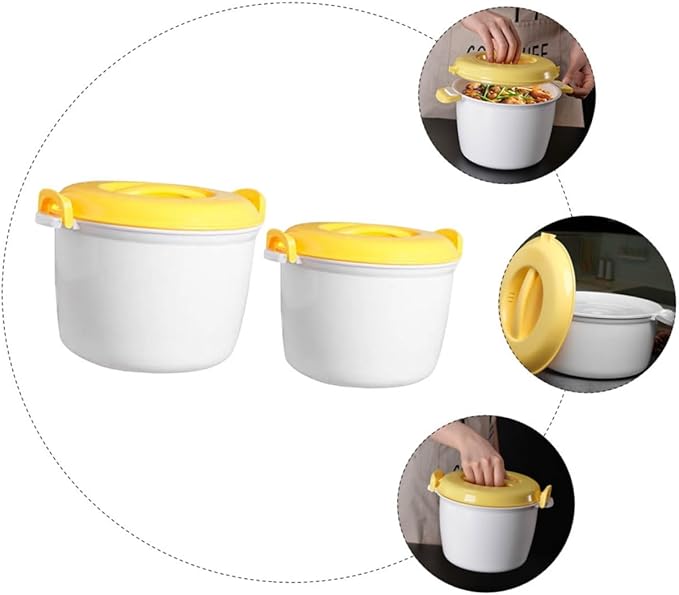 Zerodeko 2pcs Rice Cooker Insulated Microwave Lid Steamer Pot Portable Rice Cooker