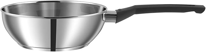 Vinod Stainless Steel Induction Friendly Trento Cookware set-3-Pieces Saucepan (16cm/1.5 Litre) 1- Piece Saucepot (20 cm/ 3 Litre) 1- Piece Deluxe kadai(20 cm/ 1.5 Litre)