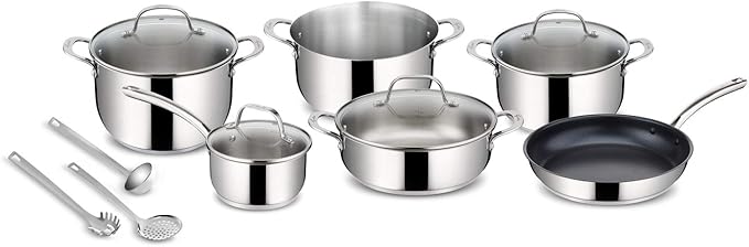 Lagostina 012905600013 Evelia All Heat Sources Including Induction Cookware Stainless Steel Stainless Steel 63.6 x 35.1 x 30.3 cm