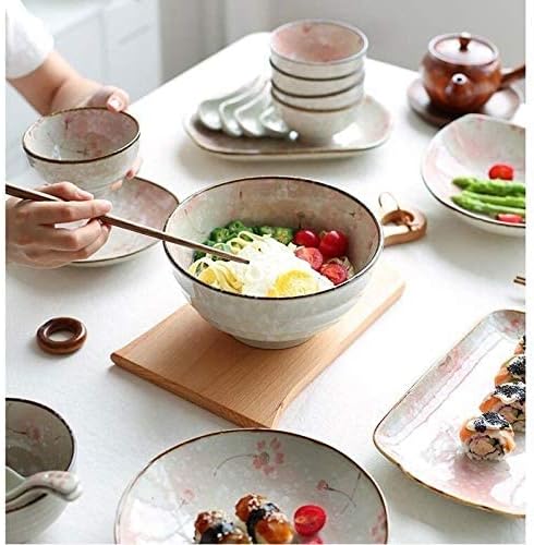 20 Piece Dinnerware Set Dishes Set for 6 Plates and Bowls Set Stoneware Tableware Tableware Combination Set Dishwasher Safe (A 7)