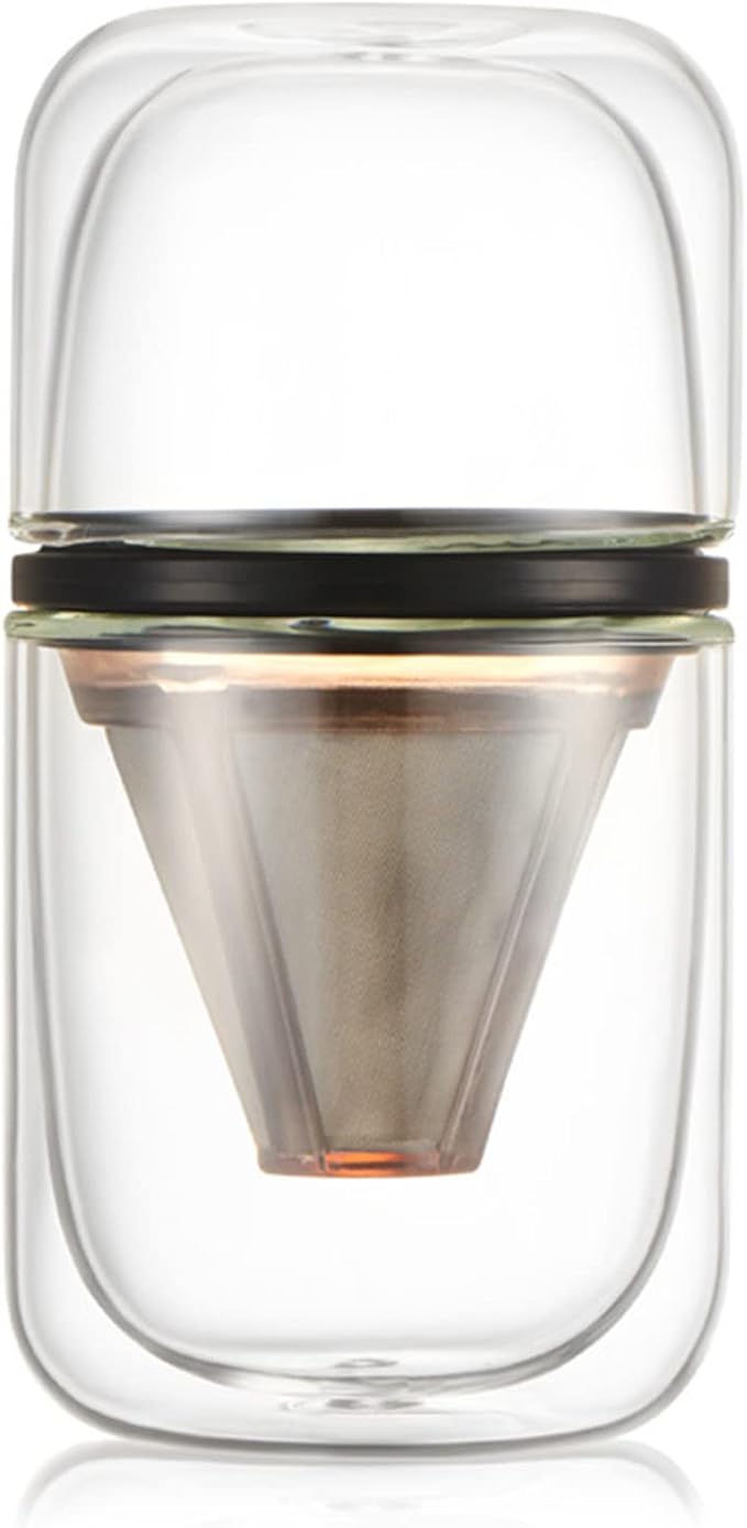 Coffee Pot Glass Coffee Maker with Stainless Steel Filter Strainer Drip Portable Coffee Kettle Percolators Brew Dropper Tea Kettle TravelB