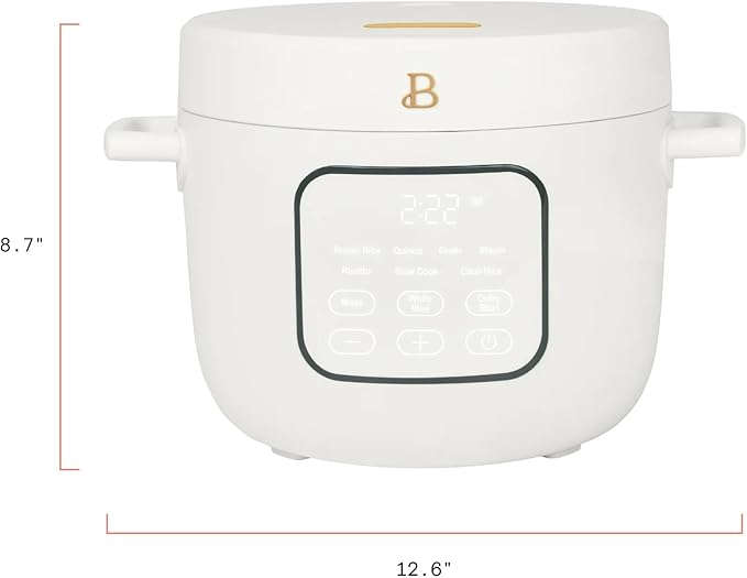 14 Cup Electric Rice Cooker Programmable Grain Cooker with Automatic Keep Warm Touch Display Ceramic Nonstick Inner Pot and Steam Tray (White Icing)