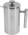 Fockety French Press Coffee Maker Stainless Steel Double Wall Insulated Coffee Press with U Shaped Spout Rustproof Dishwasher Safe French Coffees Maker for Home Office Camping (1000ml)