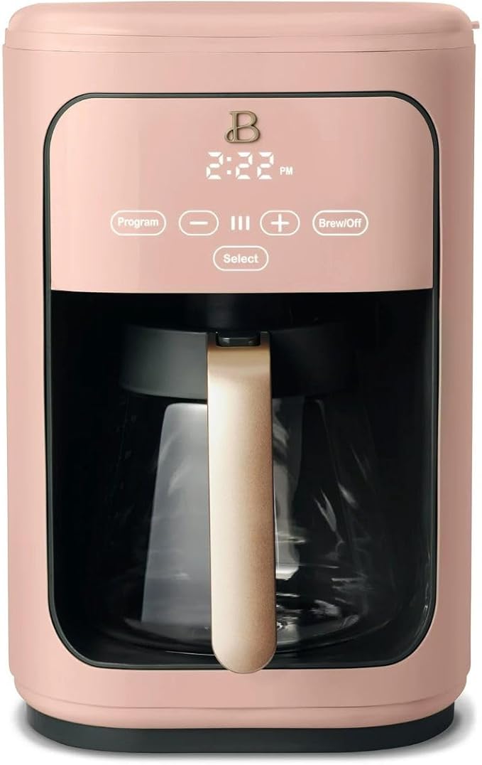 B - Coffee Maker 14-Cup Touch Display Programmable 1200W Stainless Steel Keep Warm 24h Timer (Rose)