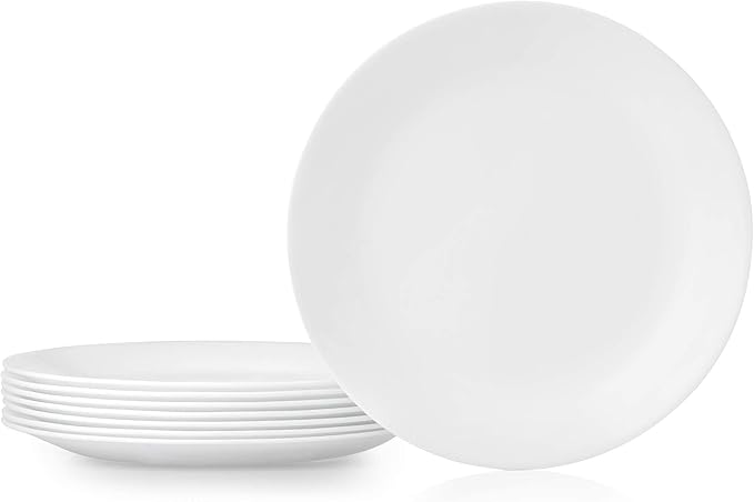White Serving Dishes Kitchen Dinnerware Set Microwave and Dishwasher Safe Plates Bowls