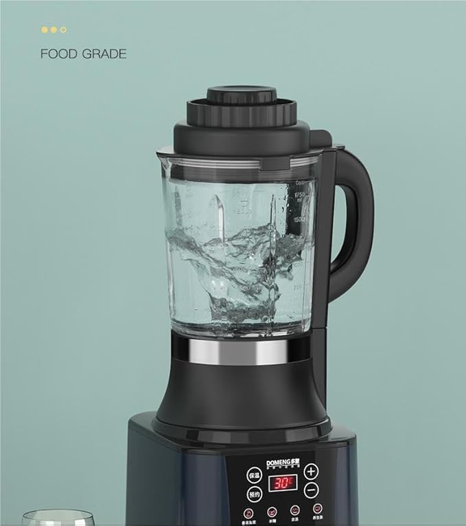 Domeng Heating Blender with Automatic Cooking Function 1.75L Capacity 1200W Multi-Function Soy Milk Maker and Juicer 8 Speed Settings Stainless Steel Blade Red and Black