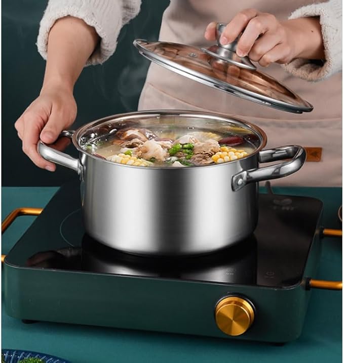 Stainless Steel Cookware Set Thickened Three Piece Kitchen Household Soup Pot Milk Frying Combination