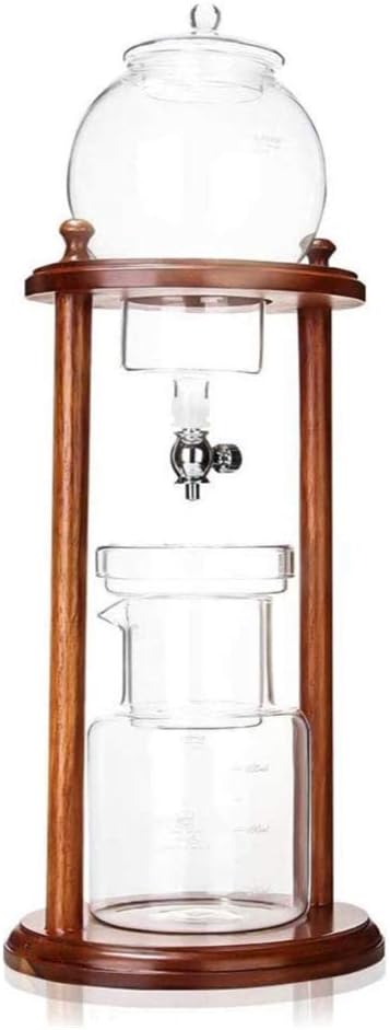 qiuqiu Iced Coffee Drip Coffee Maker Manual Coffee Maker 600Ml Clear Glass Copper Traditional Style Ideal for Iced Coffee