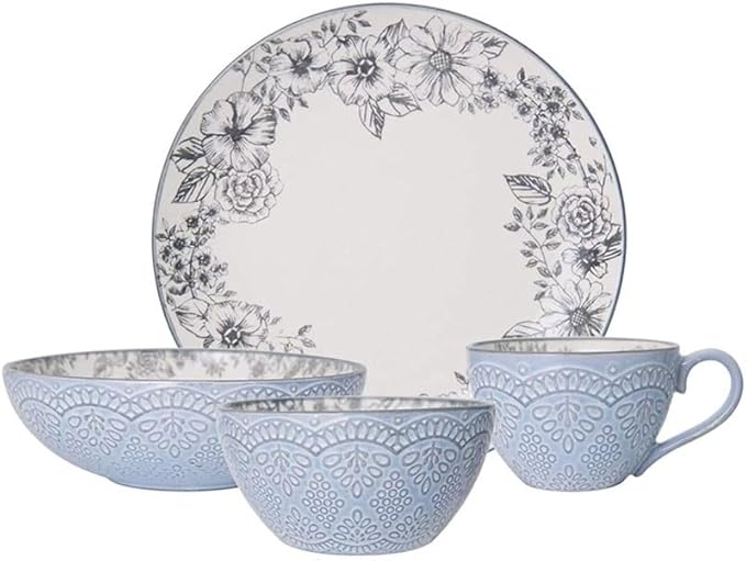Plates Dinner Sets 16-Piece Dinnerware Set Kitchen Dinner Set Food Plate Stoneware Dish Ceramic Dishes