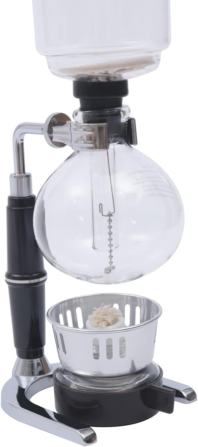 Siphon Coffee Maker Syphon Coffee Brewer Coffee Siphon Brewer Tabletop Glass Siphon Pot Glass Drip Coffee Maker Set Hot Tea Maker for Home Household and Office (360ml)