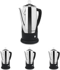 Elite Gourmet EC812 Electric 12-Cup Coffee Percolator with Keep WarmClear Brew Progress Knob Cool-Touch Handle Cord-less ServeStainless Steel(Pack of 4)
