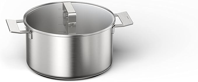 Bosch HEZ9SE060 Hob Accessories 6-Piece Stainless Steel Cookware Set: 4 Pots and 2 Pans for Electric Hobs and Induction Hobs Made in Germany