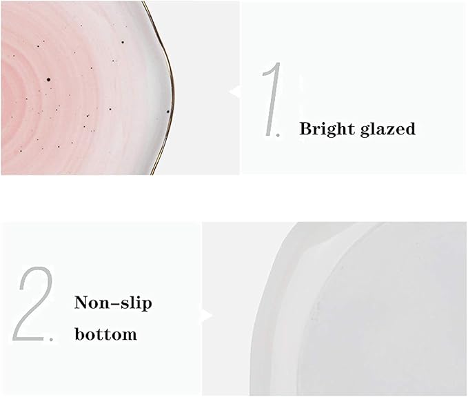 Dinnerware Set Plates and Bowls Sets Irregular Dish Set Plates And Bowls Sets 8-Piece Ceramic Dinner Plate Sets Service For 6