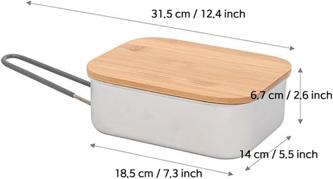 Multipurpose Camping Cookware Set 2P 7.3 x 5.5 x 2.6 inches
