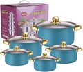 10PCS Stainless Steel Cookware Sets Nonstick Cookware Pot Dishwasher Safe Pots with Glass Lids for Soup Pasta Stew Rice Healthy Everyday Use for Gas Electric Halogen Ceramic Induction Hobs 05