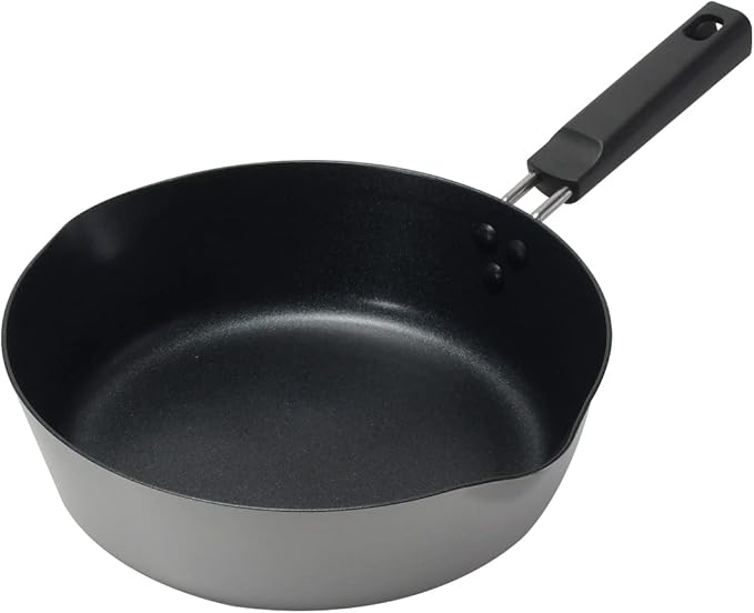 Pearl Metal Chiino HB-6558 Frying Pan 9.4 inches (24 cm) Deep Type Induction Compatible Compatible with All Heat Sources Fluorine Treatment Cino