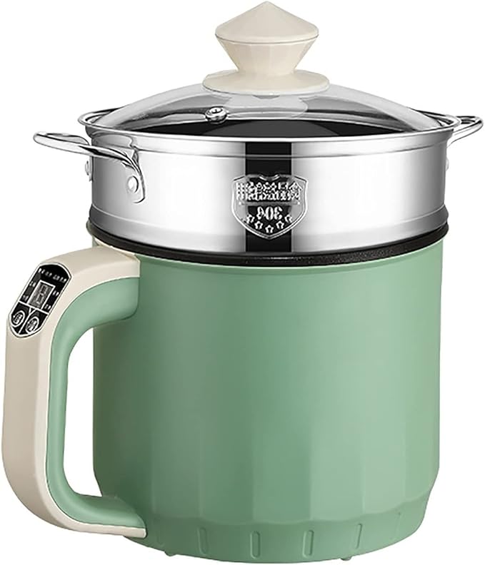 Rice Cooker - Rice Cooker With Steamer Basket Rice Cooker (1.9L) Multifunctional All-in-One Home Rice Cooker/Frying Pan/Wok/Soup Pot Steamed Healthy Food And Vegetables (Color : Green)