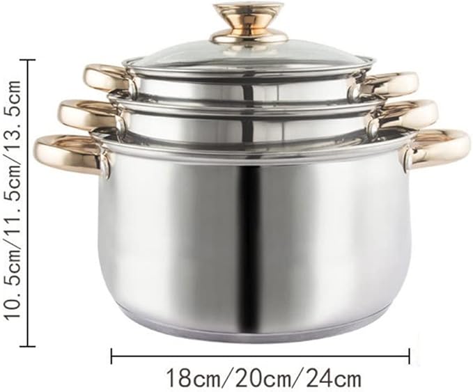 Cookware 12-Piece Stainless Steel Thickened Pot Kitchen Electromagnetic Frying Pan Milk Pot Set Cookware (Color : A Size A