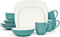 Noritake Colorwave Turquoise 16-Piece Square Dinnerware Set Service For 4