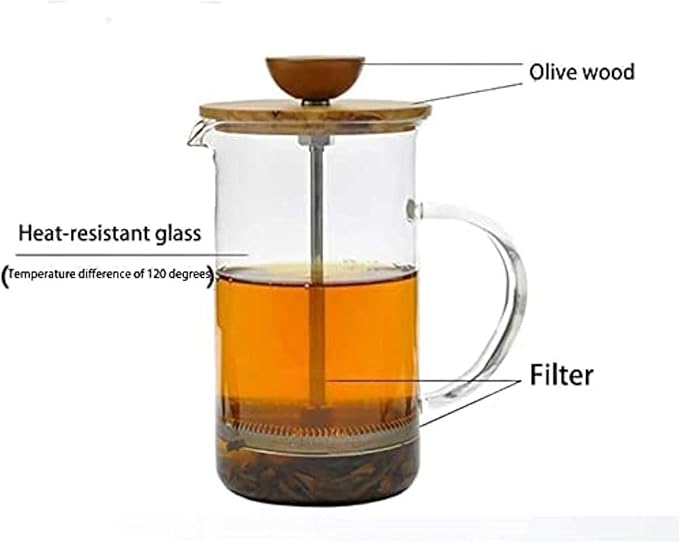 Press Coffee Maker Coffee Press CaffettiereCoffee Maker Coffee and Tea Maker Grade Stainless Steel Insulated Coffee Press Extra ScreensCoffee Glass For Tea Coffee Travel Camping- Easy to Clea