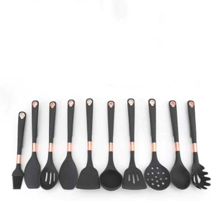 Silicone Kitchenware 10-piece Set Simple Baking Kitchen Utensils Non-stick Spatula Spoon Hanging Hole Tableware