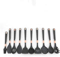 Silicone Kitchenware 10-piece Set Simple Baking Kitchen Utensils Non-stick Spatula Spoon Hanging Hole Tableware