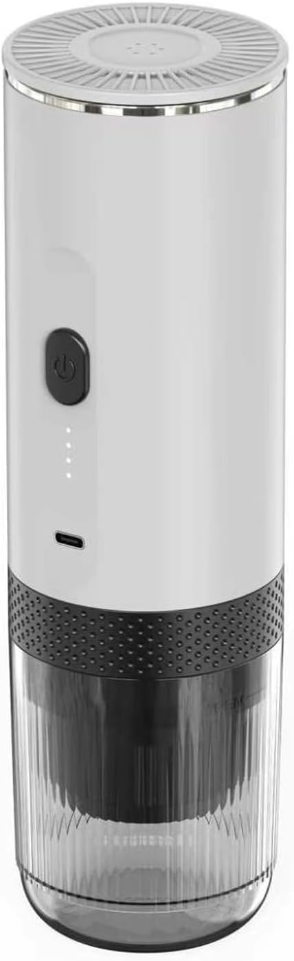 Focket Portable Machine 20Bar Pressure 7500mAh Battery Rechargeable USB C Dual Use Coffee Maker with Ground Coffee Capsules for Travel Outdoor Office Home (White)