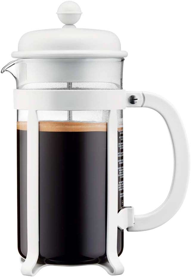 Bodum 34oz Java French Press Coffee Maker High-Heat Borosilicate Glass White - Made in Portugal