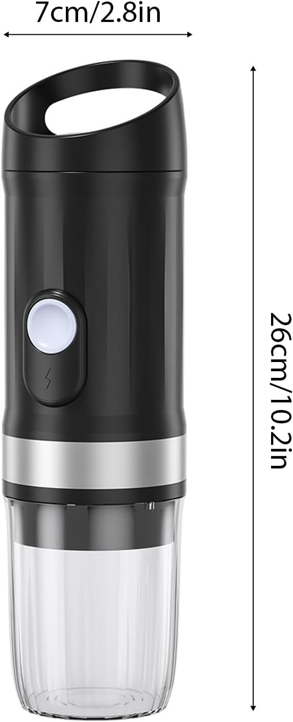 Portable Espressoes Machine 3 in 1 Coffee Maker Fast Self Heating 20 Bar 9600mAh Rechargeable Electric Coffee Machine for Camping Travel Office (Black)