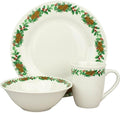 Christmas Decorated 12-Piece Holiday Dinnerware Set Service for 4