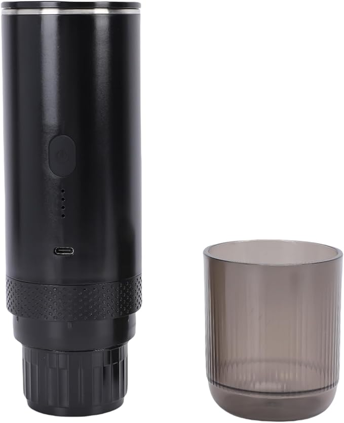 Asixxsix Portable Coffee Maker 2 in 1 Machine with 7500mAh Battery and 20Bar Pressure Compatible with Ground Coffee and Capsules for Home Travel Camping Office (Black)