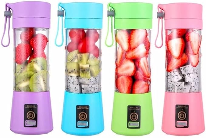 Portable Electric Juicer Fruit Milkshake Mixer Juicer Cup Rechargeable USB Multifunction Automatic Small Electric Juicer/415 (Color : Purple) (Green)