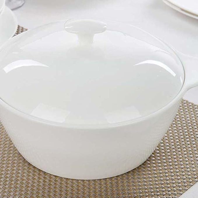 56 Heads jingdezhen Ceramics Dinnerware Sets Tableware Bone China Dishes Set Pot Rice Bowl Salad Noodles Bowl Dish Bowl-Round Plate 56pcs (Square Plate 56pcs)