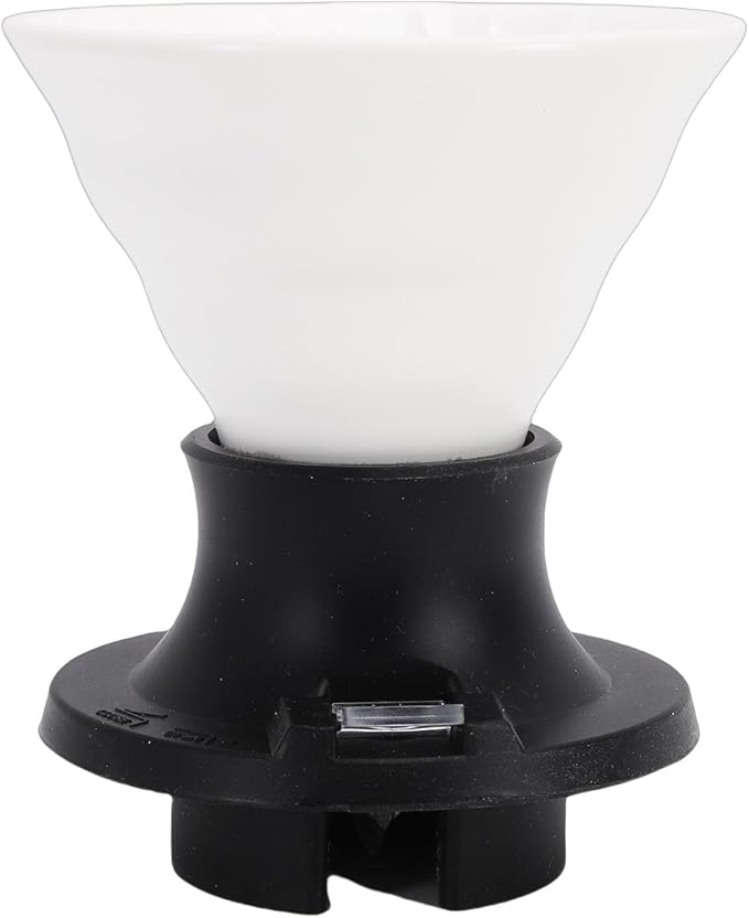 Premium Ceramic Pour Over Coffee Dripper - Heat Immersion Cone Brewer with Filter Holder for Home Office &amp Travel Use Ideal Coffee Maker for Daily Brewing (White Black)