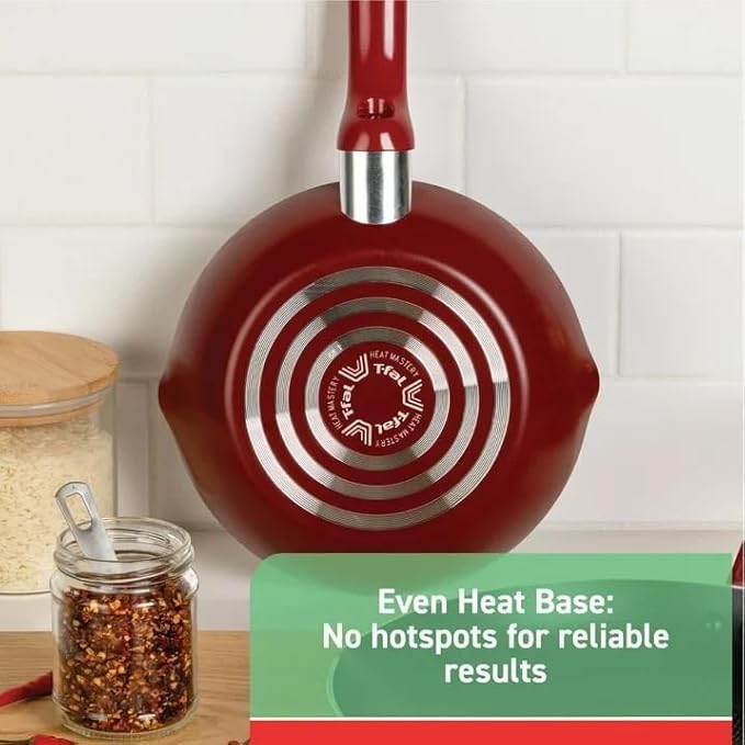 20-Piece Non-Stick Cookware Set with Thermo-Spot Heat Indicator - Red | Durable Easy-Clean Kitchen Essentials
