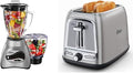 Oster Core 16-Speed Blender with Glass Jar Black 006878 + Oster 2-Slice Toaster with Advanced Toast Technology Stainless Steel