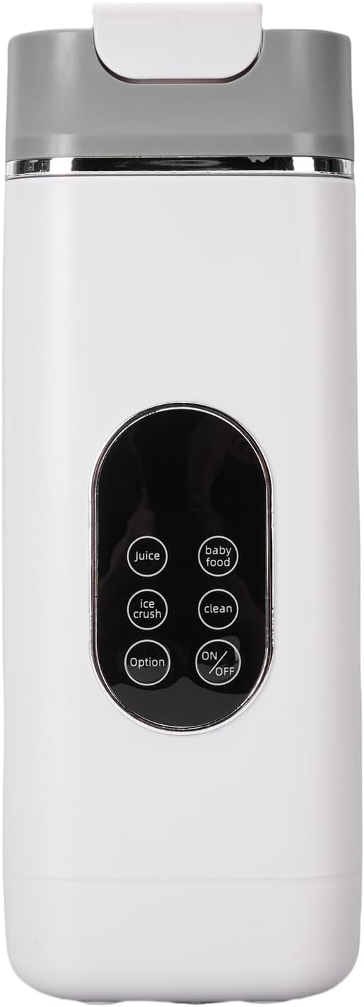 Portable Blender 12 Vane/Wing System Digital Display USB Rechargeable Personal Blender with 420ML Cup for Travel Outdoor Sports (White)