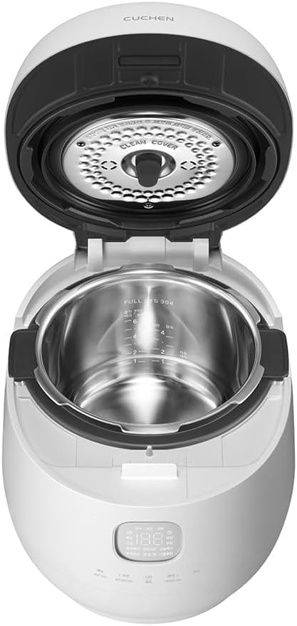 Cuchen 10-Cup Premium IH Pressure Rice Cooker &amp Multi-Cooker Full 304Ti Stainless Steel Inner Pot Dual High/Non-Pressure Slow Cook &amp Auto Steam Clean (CRH-TWS1010PWUS)