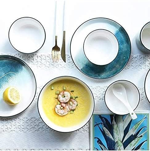 Nordic Style Ceramics Dinnerware Set Simplicity Japanese-Style Dinner Sets Bowl/Plate/Dish Porcelain Combination Set For Home
