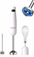 Cordless Immersion Hand Blender (Stick Blender) – Smooth Controlled Blending for Everyday Cooking 12V Brushless Motor Pressure-Sensitive Variable Speed USB-C Rechargeable Easy-Clean (White)