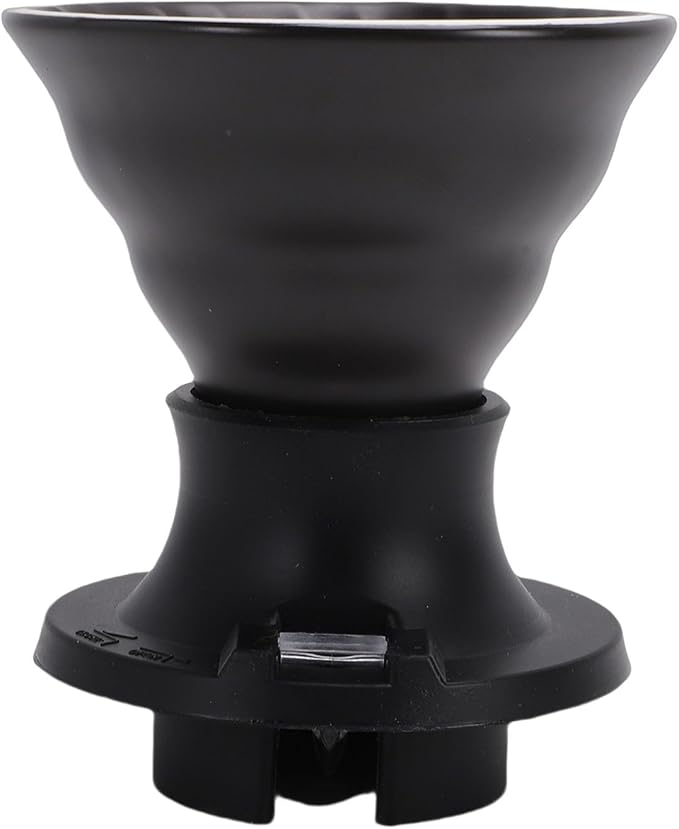 Premium Ceramic Pour Over Coffee Dripper - Heat Immersion Cone Brewer with Filter Holder for Home Office &amp Travel Use Ideal Coffee Maker for Daily Brewing (Black)