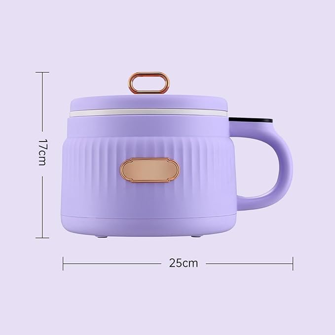 1.6L Electric Rice Cooker for Noodles and Soup Cooking for 1-3 People Beige(Violet)