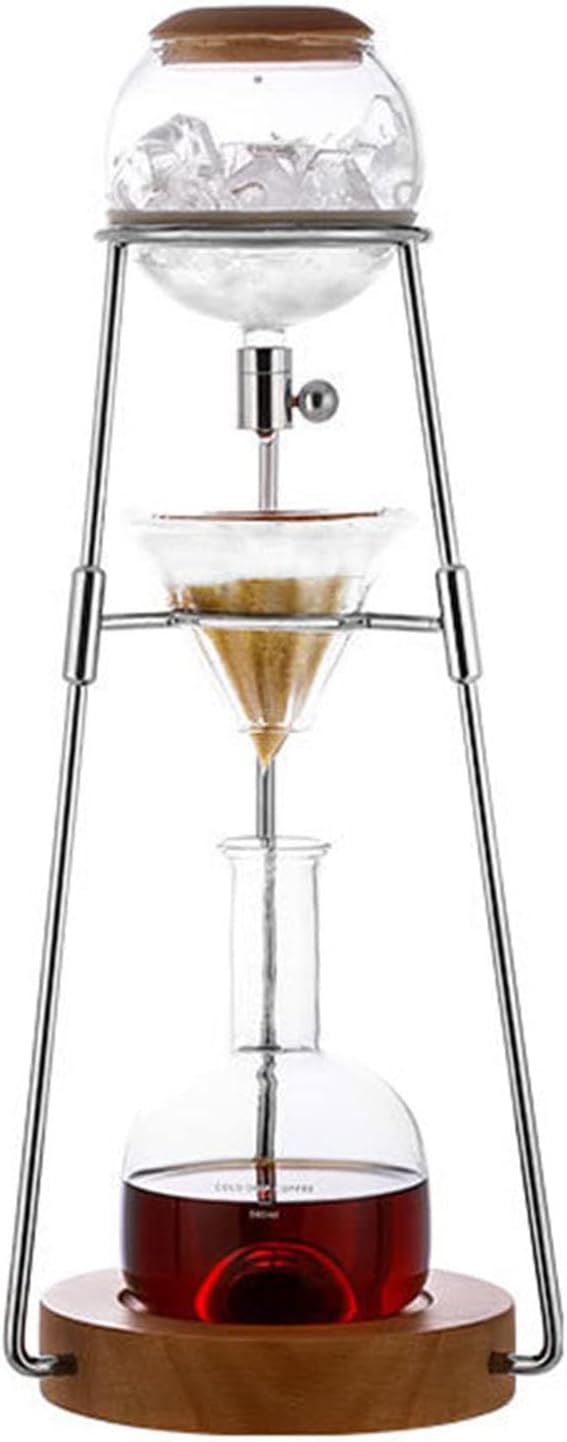 Cold Brew Drip Tower Cold Brew Drip Tower Coffee Maker Ice Coffee Cold Brew Maker with Stainless Steel Rack Detachable Glass Cold Brew Maker Coffee Lover Gift for Coffee Lovers Gift