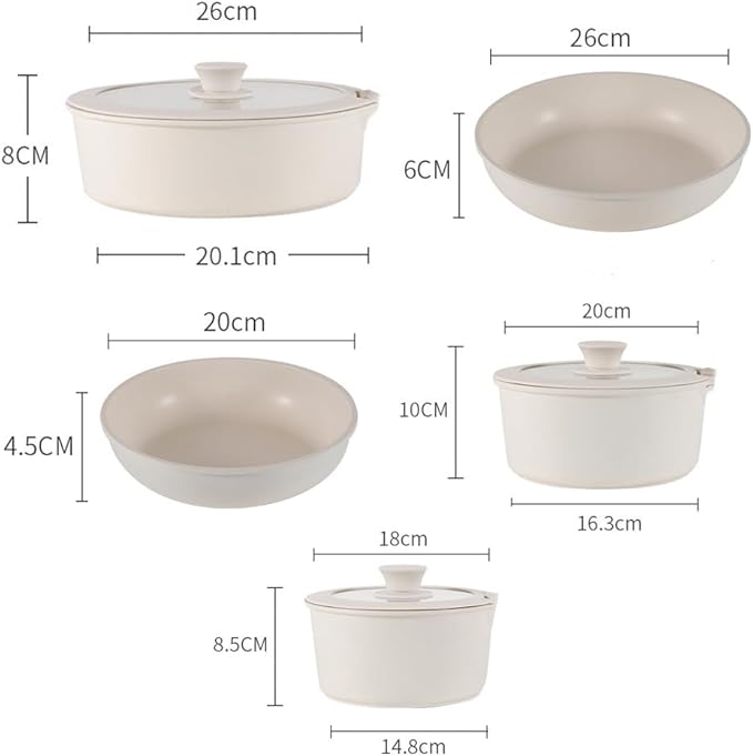 9 pcs Pots And Pans Set Non Stick Nonstick Coating Kitchen Cookware Sets with Removable Handle for RV Travel Outdoor Camping Oven Safe PFOS And PFOA Free