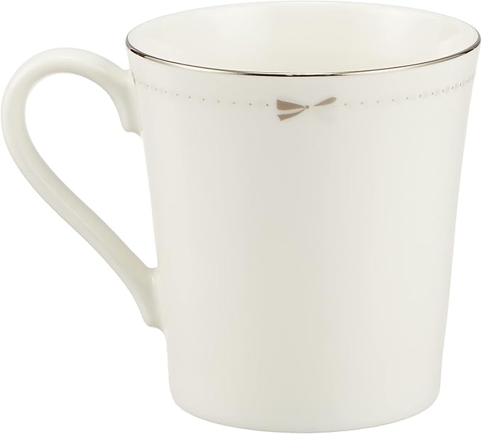 Narumi 41635-33357 Jill Stuart Dinnerware Set White Ribbon Pattern Set of 2 Stylish Cute 4-Piece Set Made in Japan Gift Box