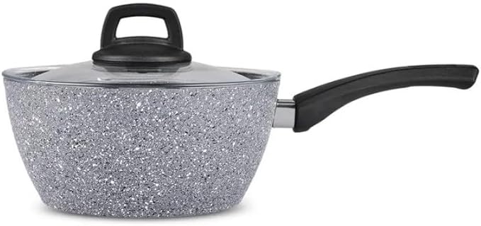 Karaca Gris Biogranite 5-Piece Induction Cookware Set 24cm Casserole &amp Lid 24cm Frying Pan &amp Lid 20cm Sauce Pan Grey
