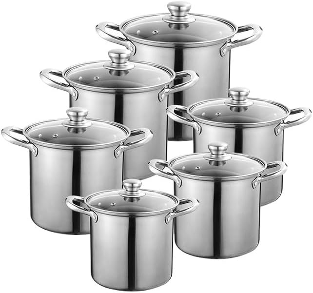Thickened Soup Pot 6-piece Set Hotel Restaurant Raised Kitchen Household Cookware