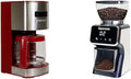 Koolatron Kenmore Aroma Control 12 Cup Programmable Coffee Maker Red and Stainless Steel Drip Coffee Machine &amp Kenmore Conical Burr Grinder